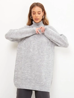 Женский вязаный свитер оверсайз, платье